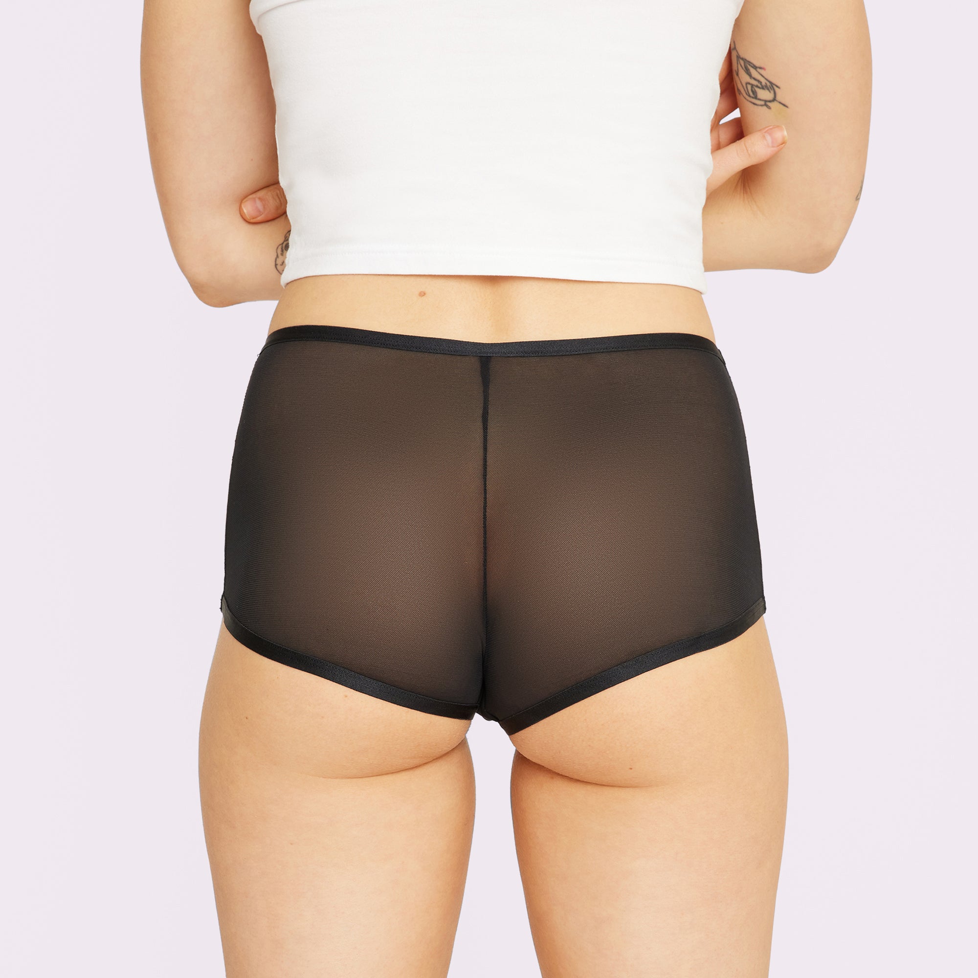 Silky Mesh Boyshort Briefs – High Rise Comfort