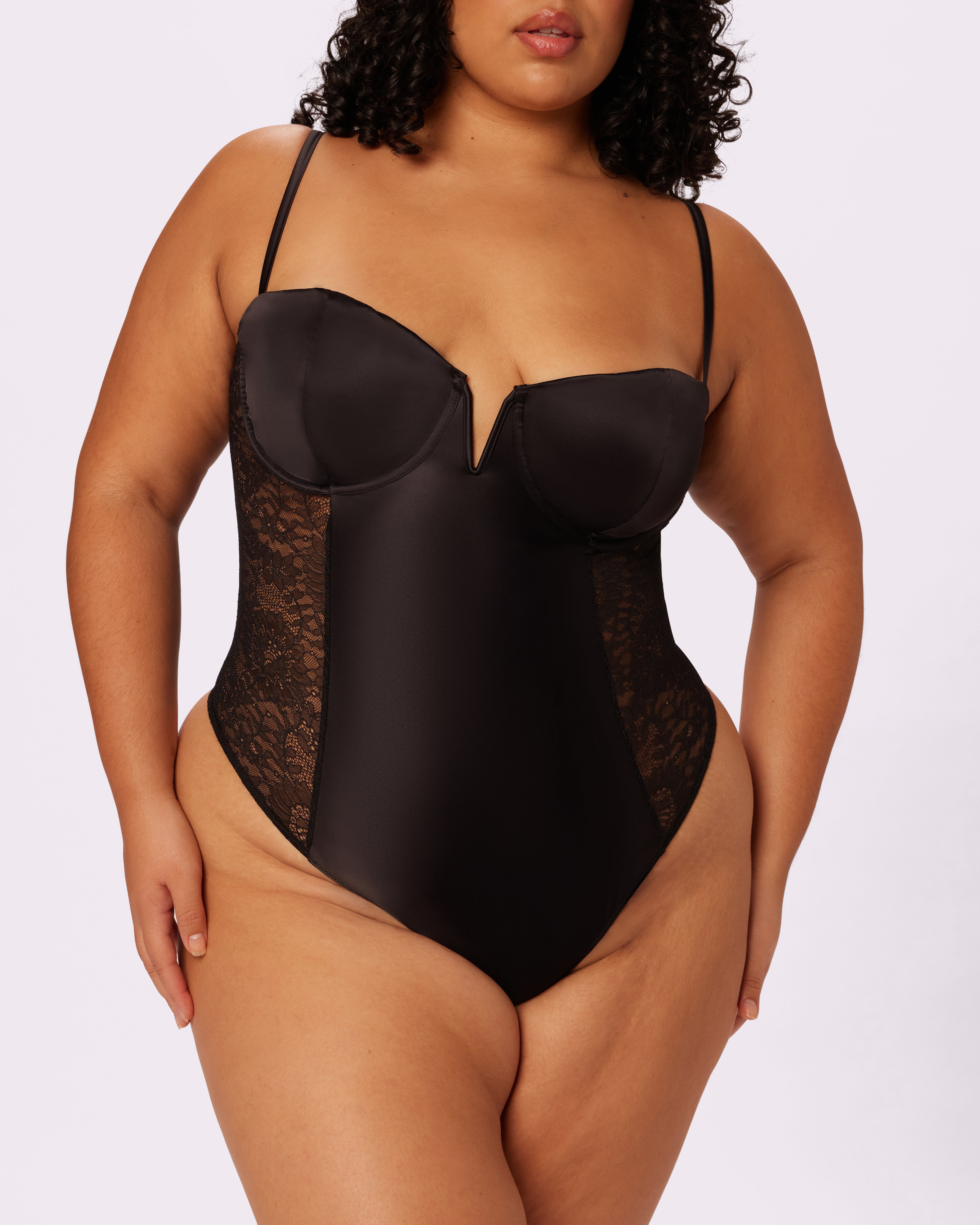 Luminous Glow Satin Demi Bodysuit - Eightball