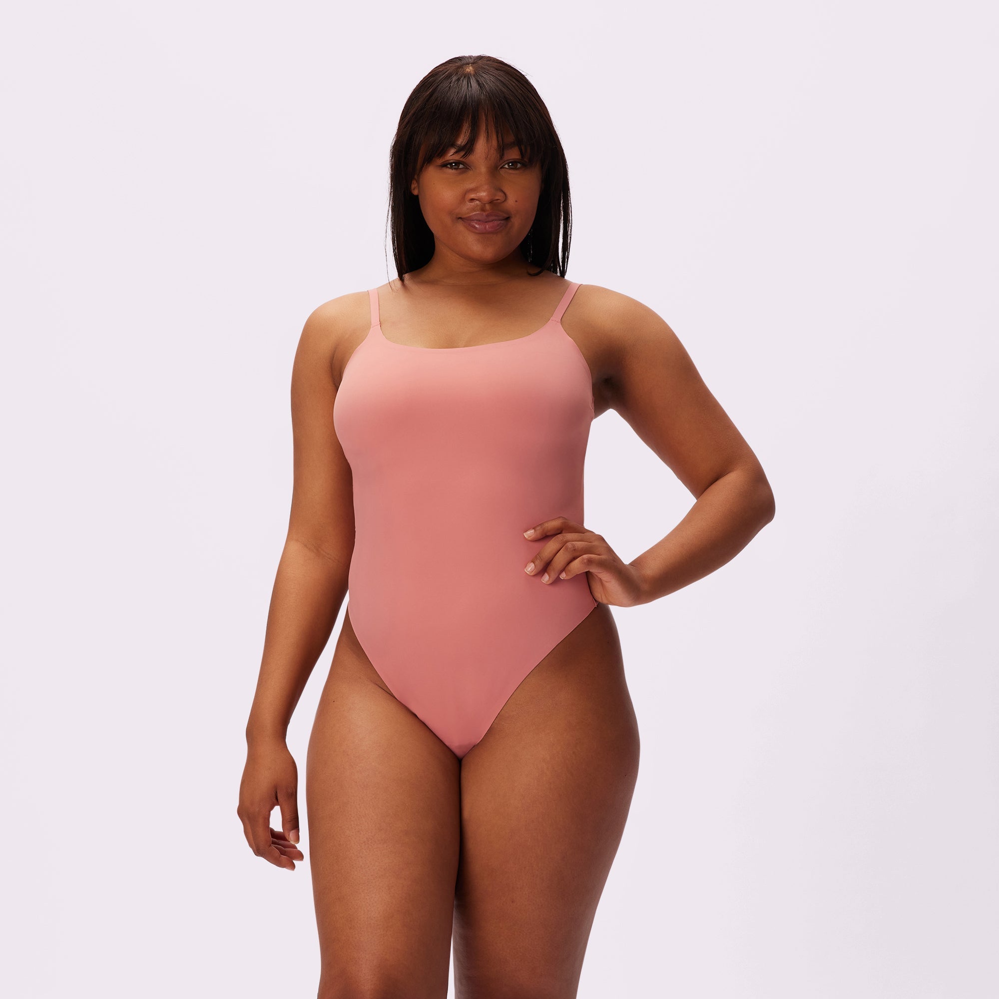 Seamless Cami Bodysuit in Pink Canyon