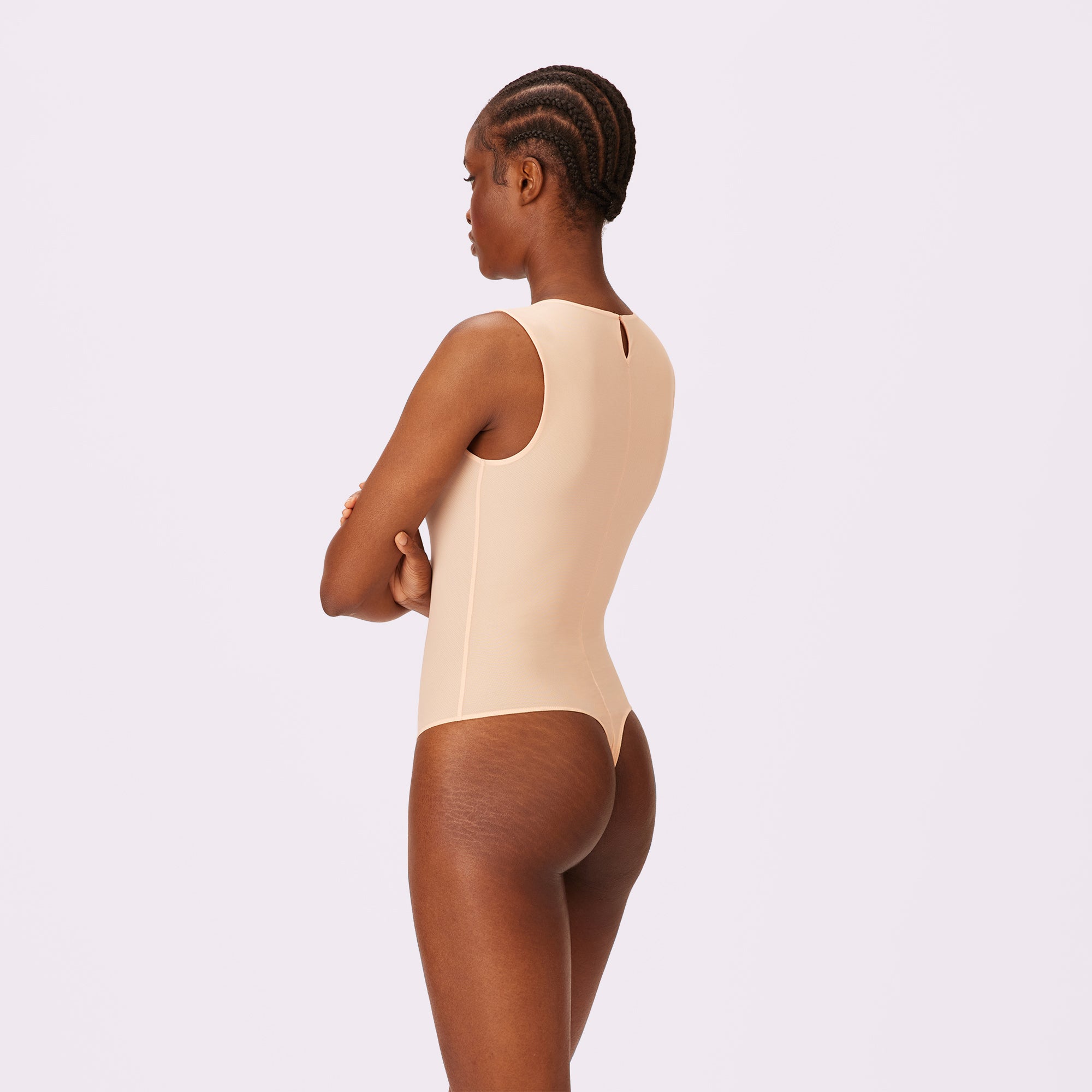 Silky Mesh Luxe Bodysuit in Oatmilk