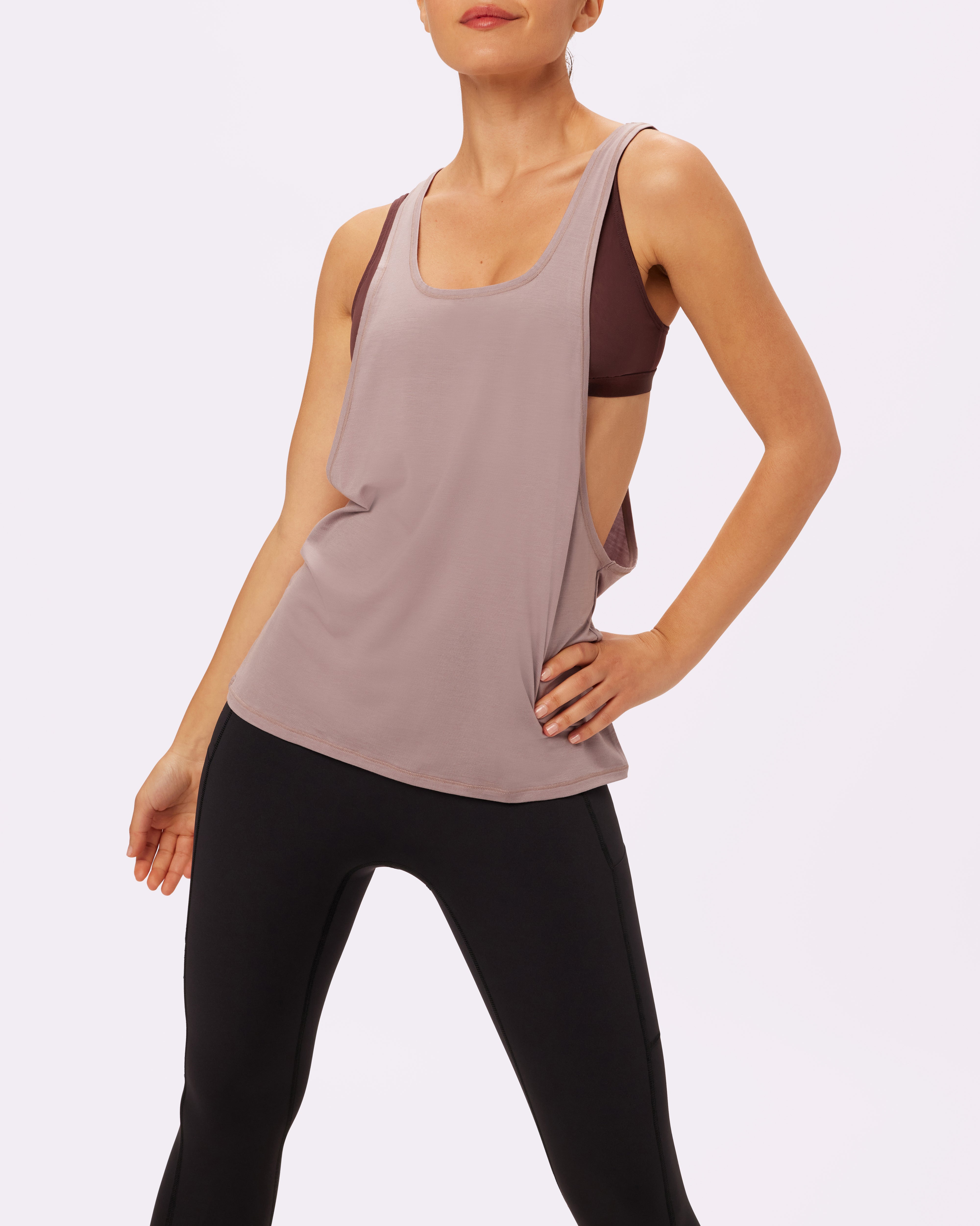 Sandstone Cotton Racer Tank for Everyday Wear