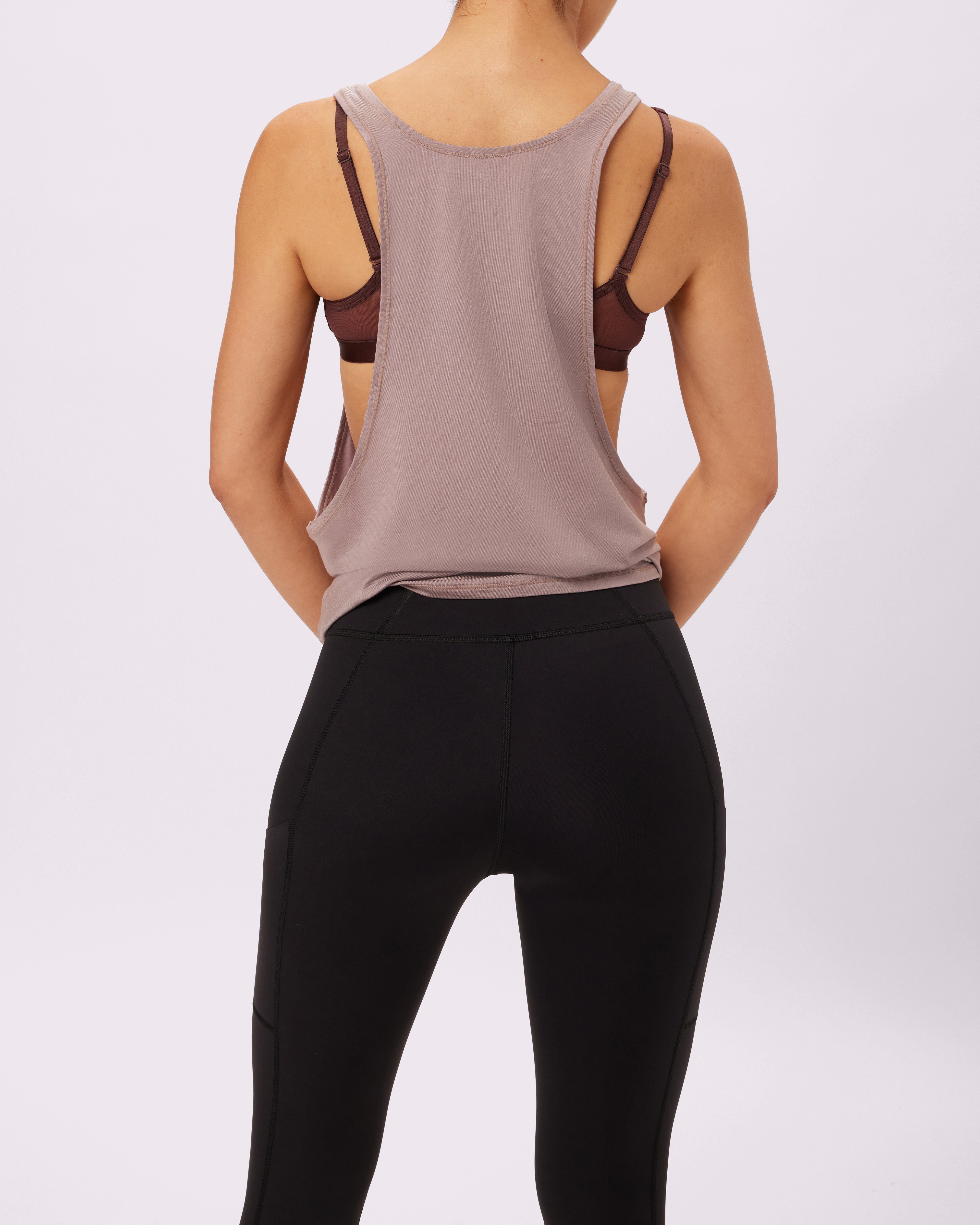 Sandstone Cotton Racer Tank for Everyday Wear