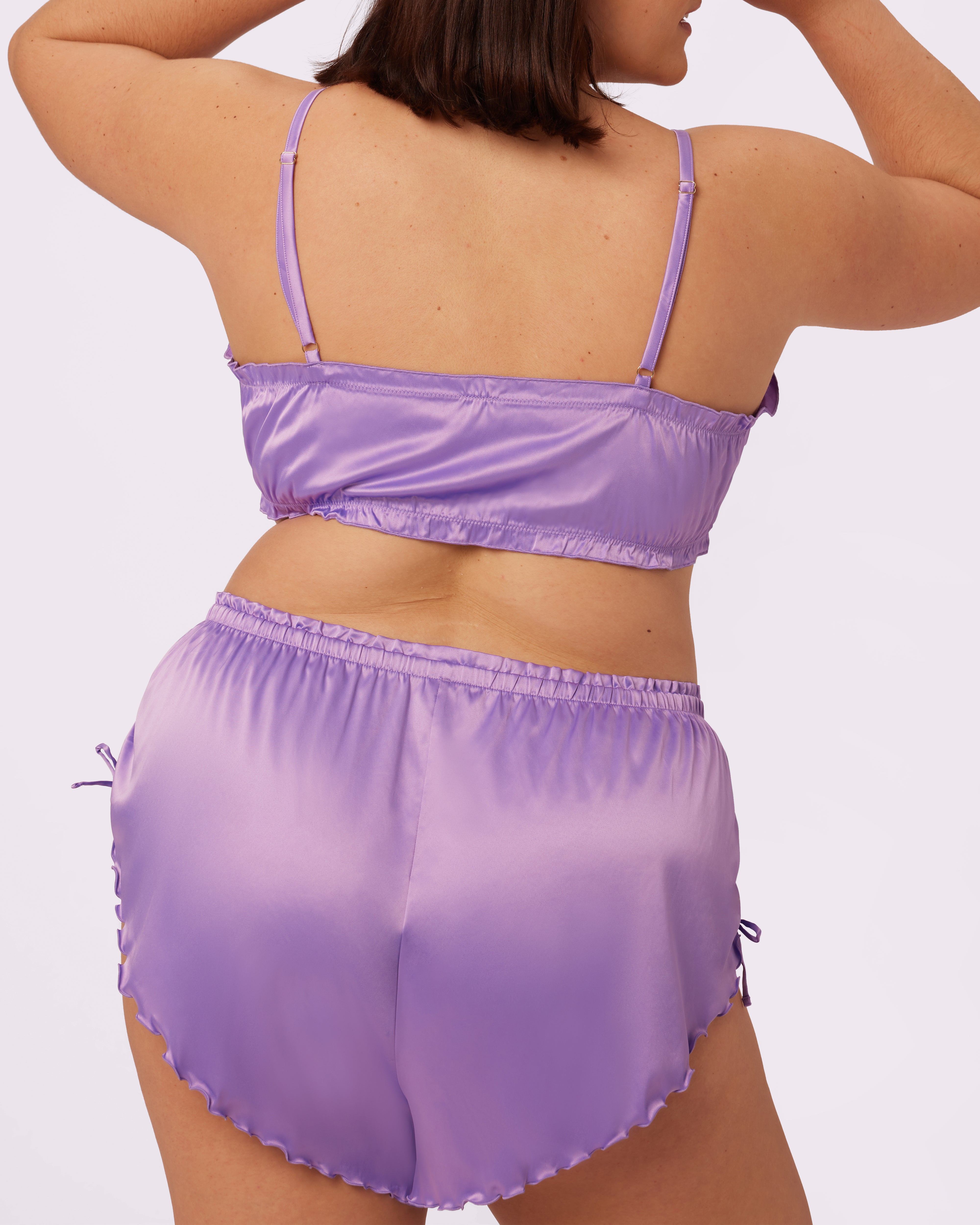 Wisteria Satin Crop Top - Luxe Button-Up Style