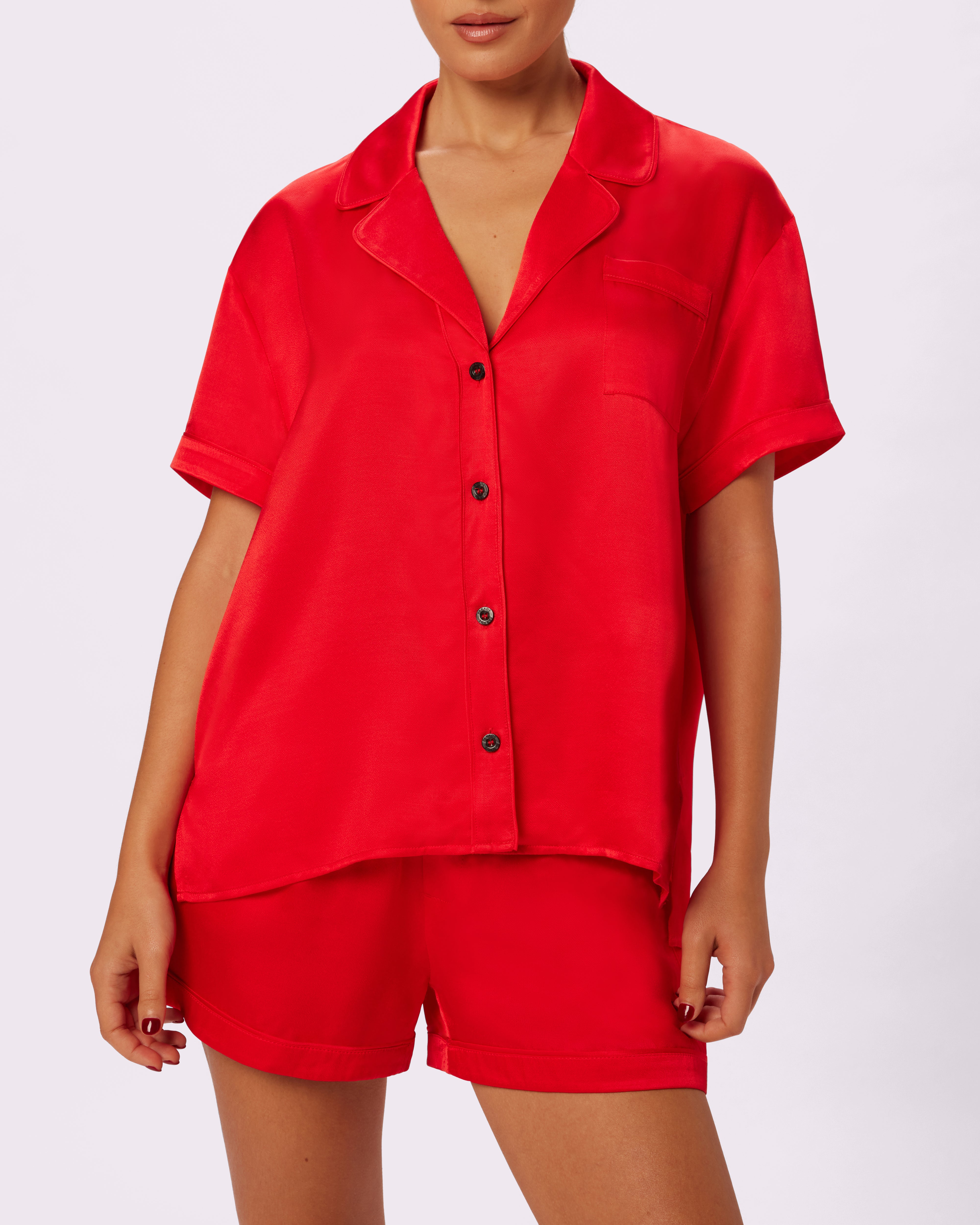 Luxe Dreams Satin Button-Up Shirt - Plush Balloon Sleeves