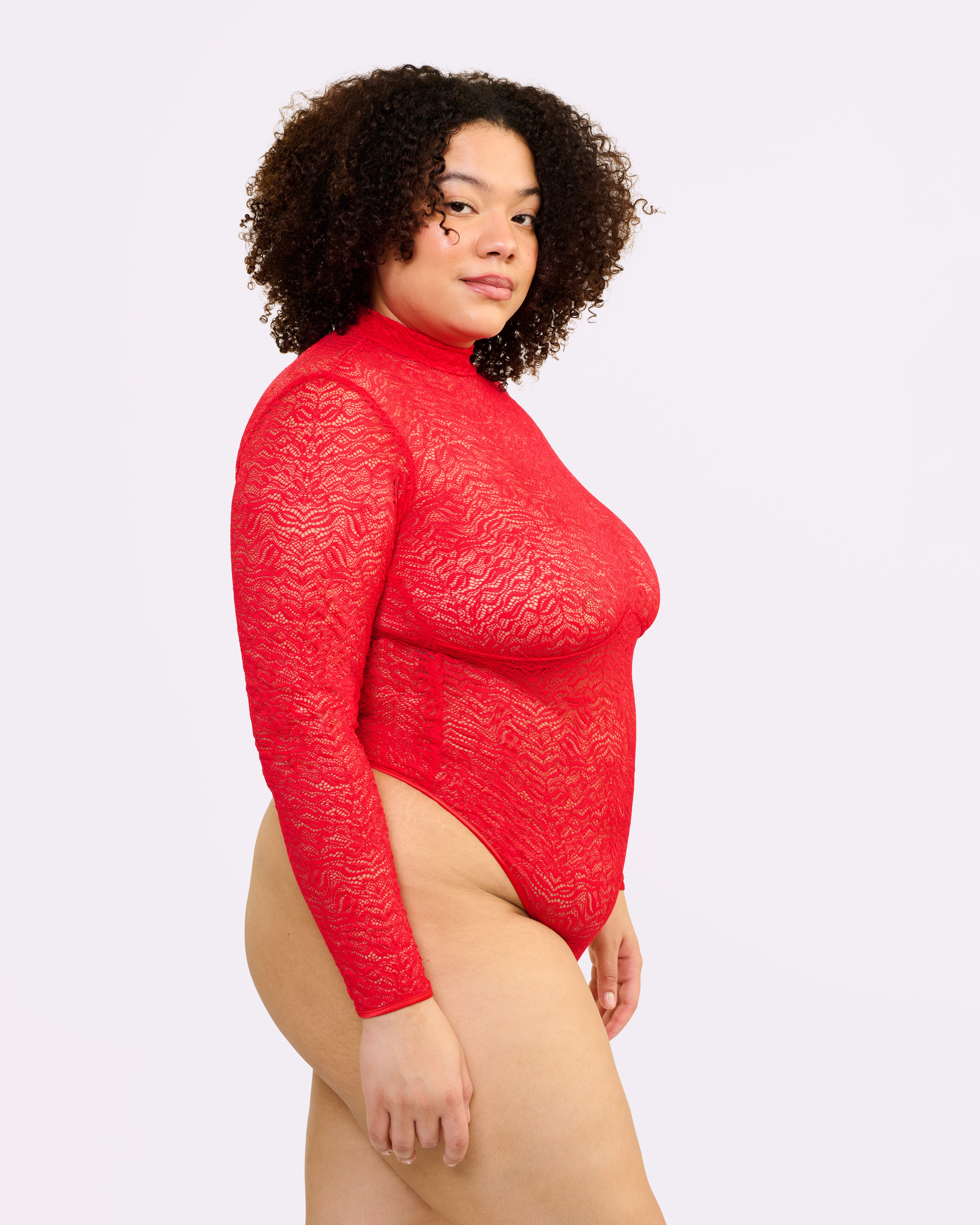Lace Bodysuit by Dusk 'til Dawn - Balloon Sleeve