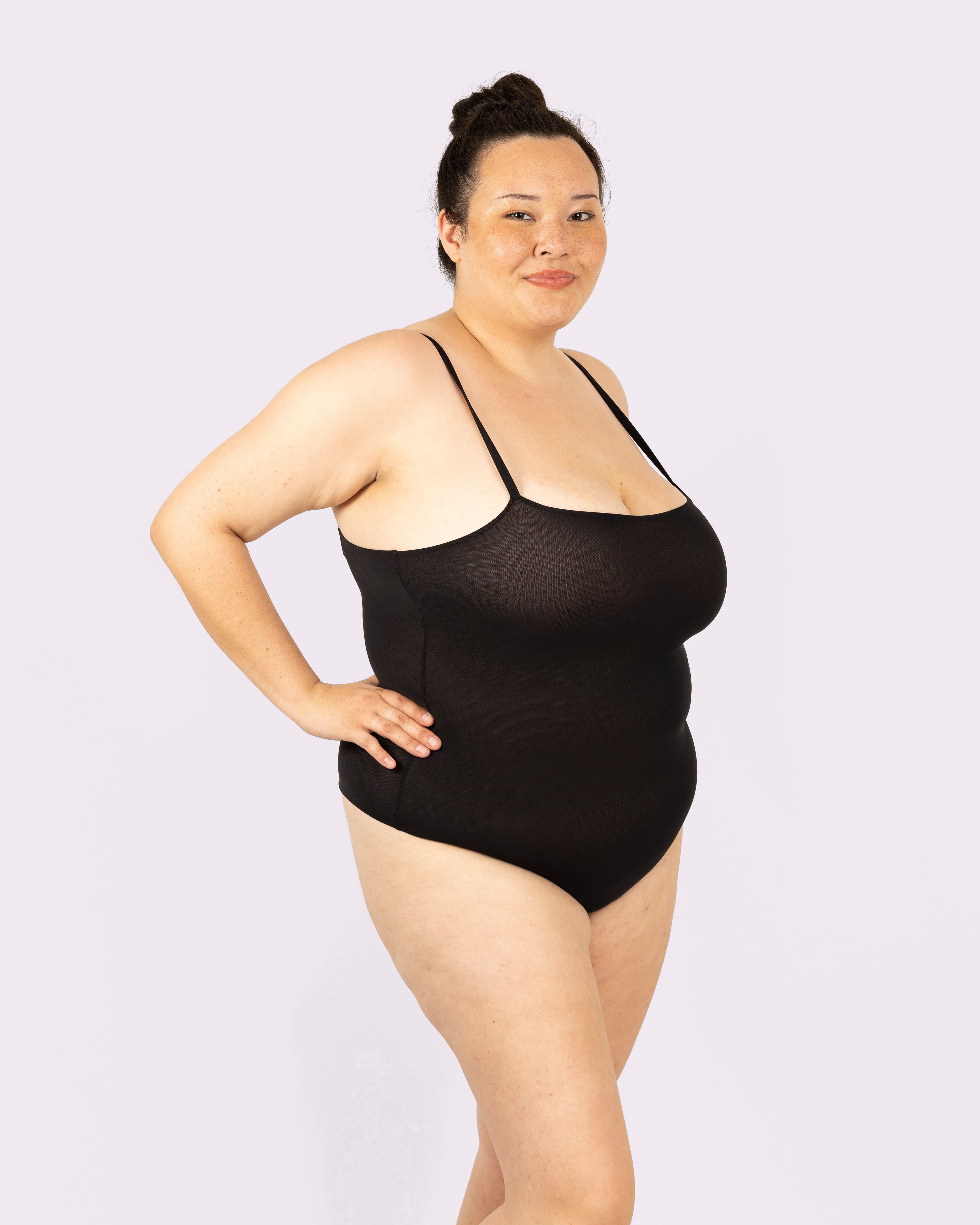 Archive Eightball Silky Mesh Square Neck Bodysuit