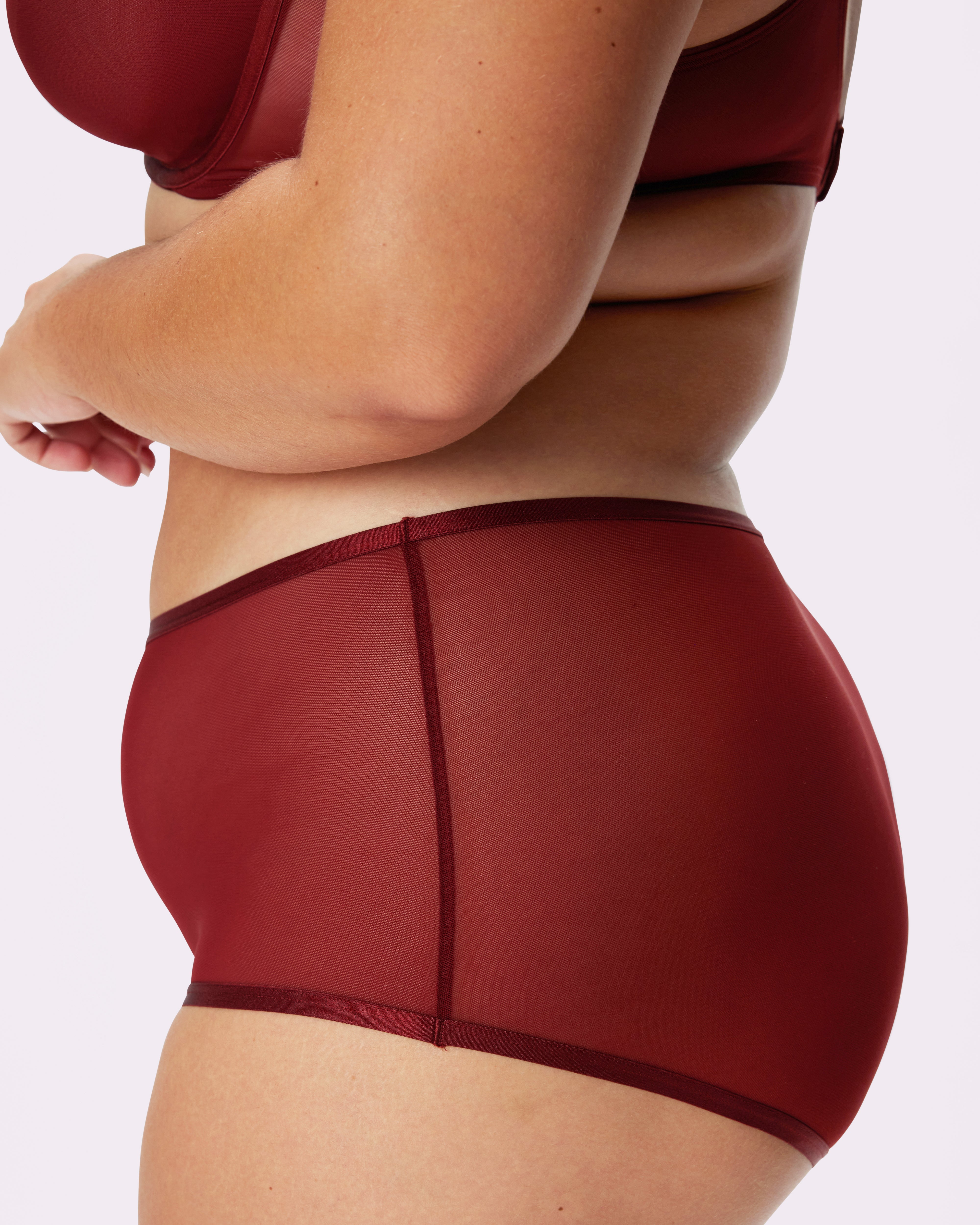 Silky Mesh High-Rise Boyshort in Twilight