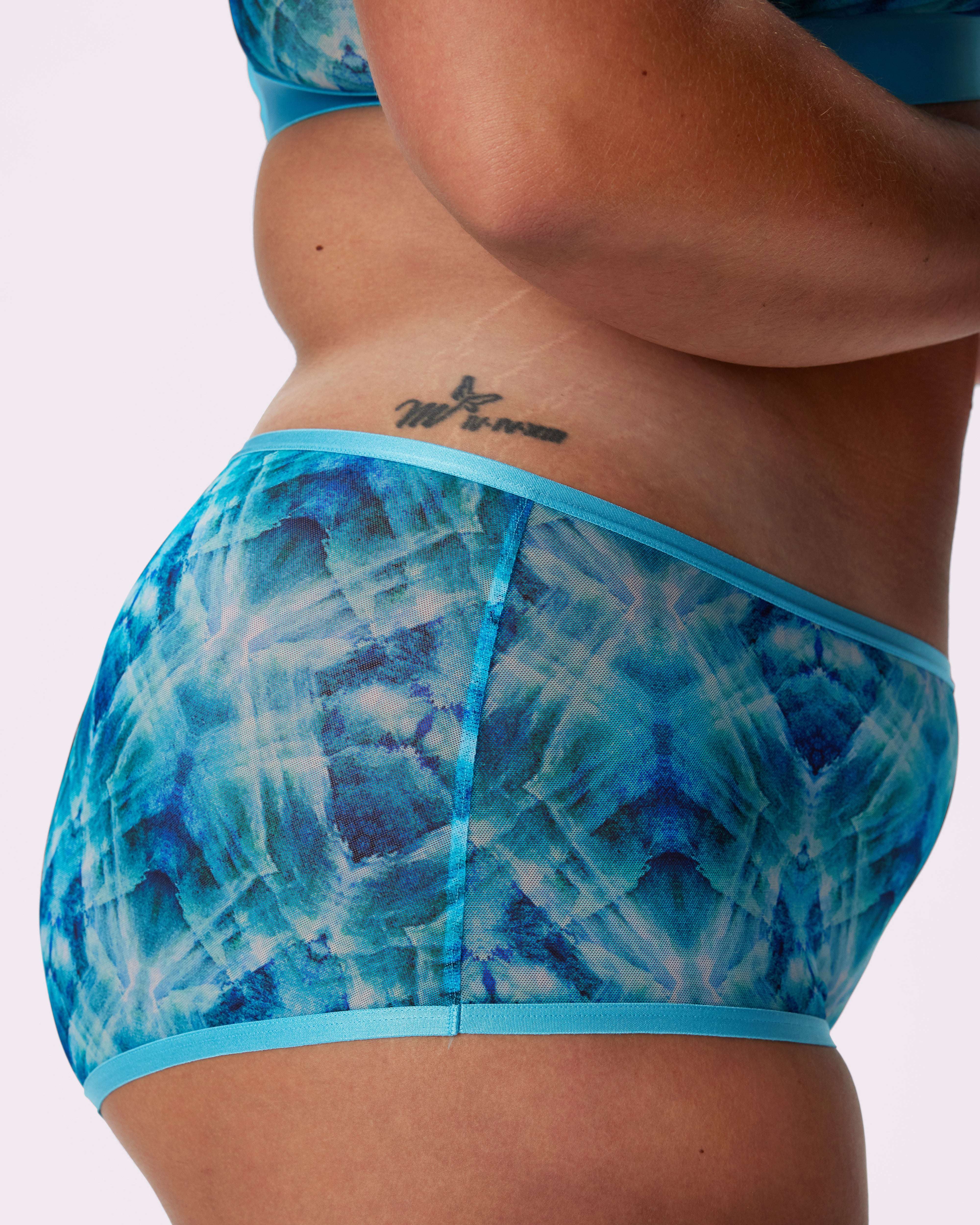 Silky Mesh Boyshort Underwear – High Rise Comfort