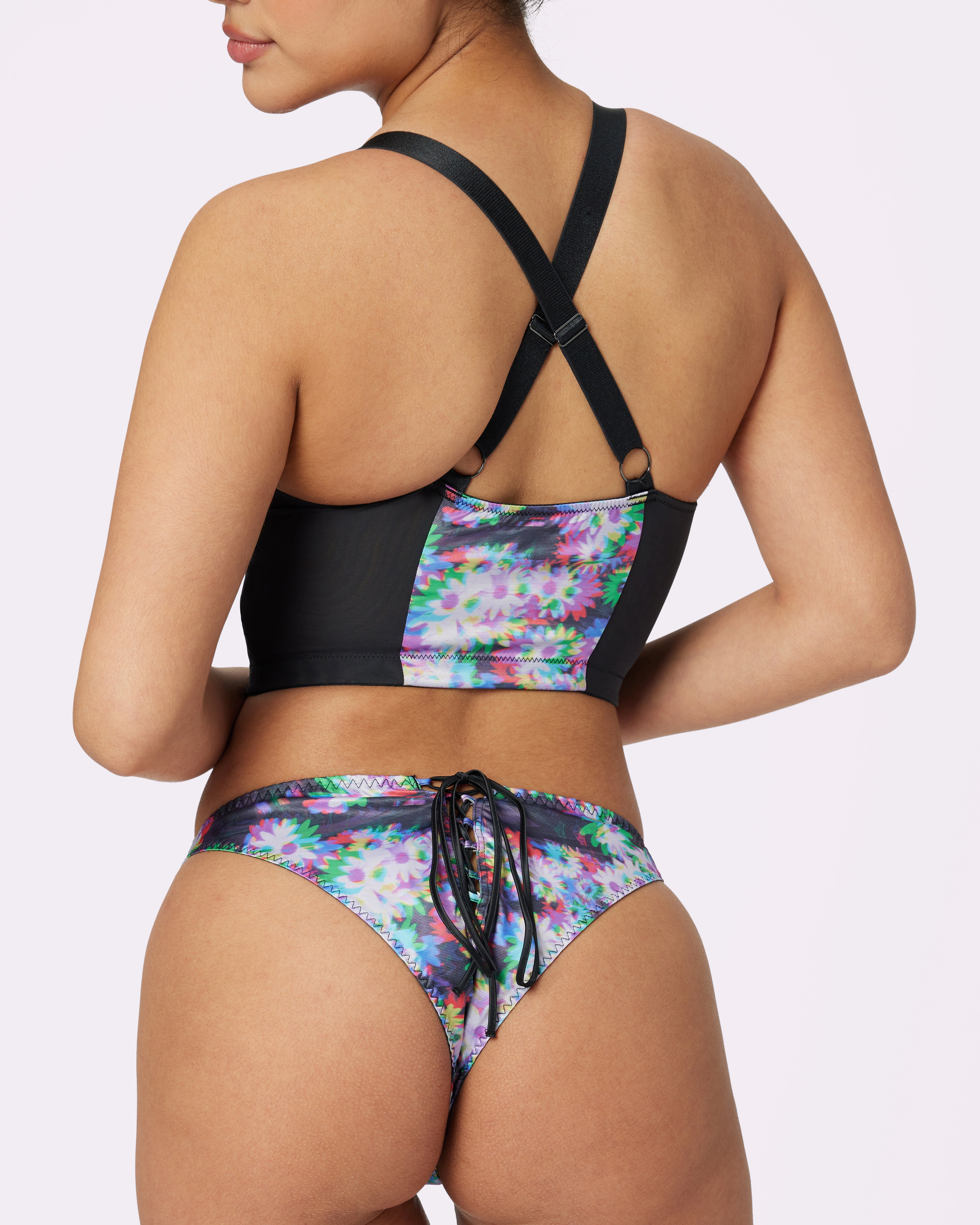 Glow Satin Lace-Up Cheeky Underwear