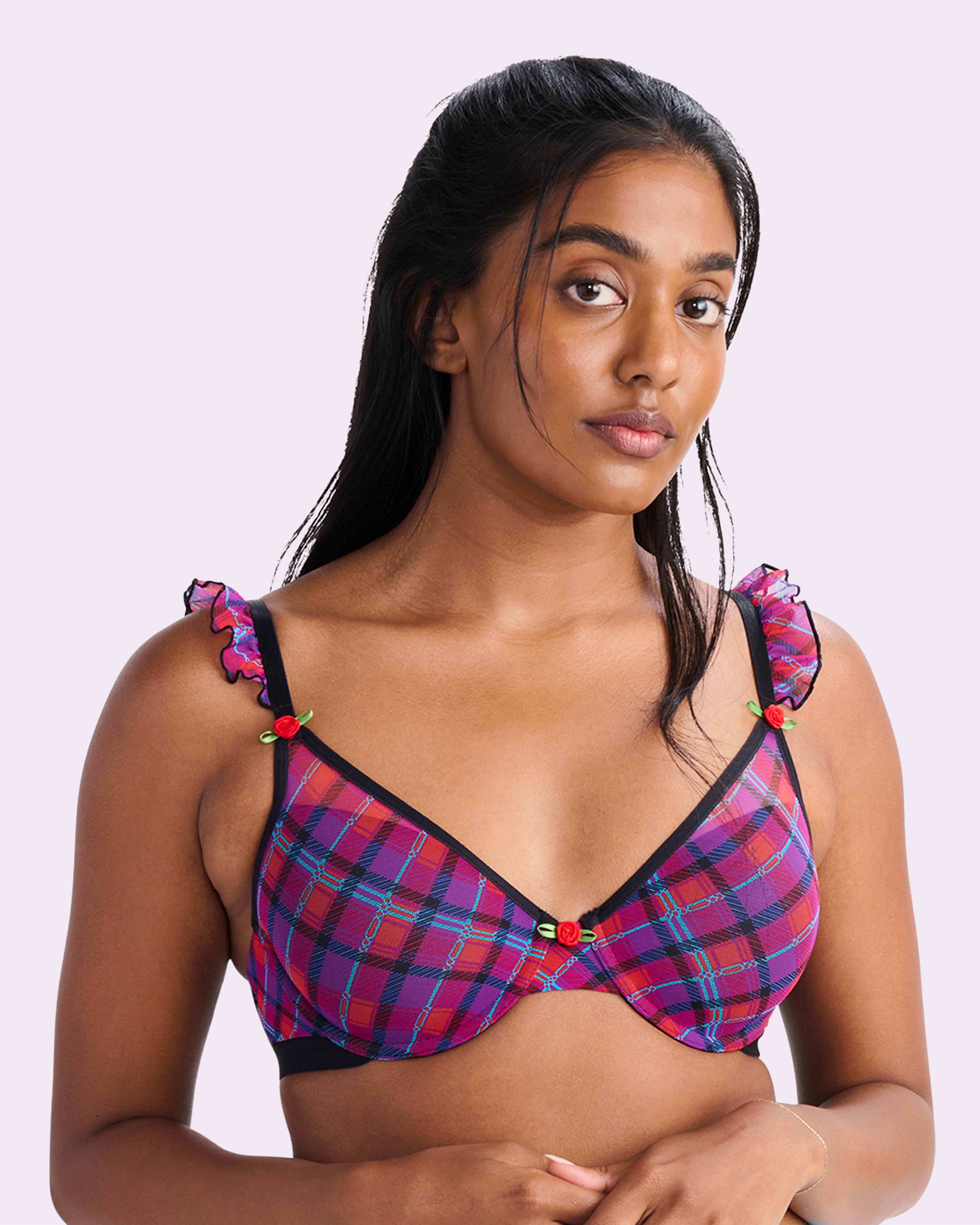 Silky Mesh T-Shirt Bra with Flutter Strap